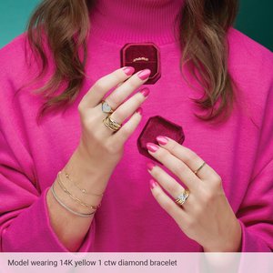 14K White 1 CTW Natural Diamond Line 7 1/2" Bracelet-Natural Diamond-Natural Diamond