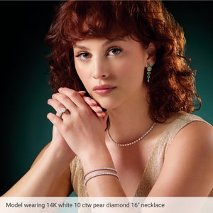 14K White 10 CTW Lab-Grown Diamond Line 16" Necklace-Lab-Grown Diamond-4.7 X 3.1Mm :: 10 Ctw