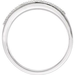 14K White 1/8 CTW Natural Diamond Anniversary Band 15 round stones-Round