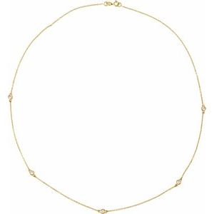 14K Yellow 1/4 CTW Natural Diamond 5-Station 18" Necklace-2.4Mm :: 1/4 Ctw-I1, H+