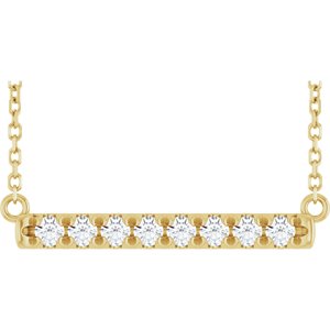14K Yellow 1/4 CTW Lab-Grown Diamond French-Set Bar 18" Necklace-Lab-Grown Diamond-2Mm :: 1/4 Ctw