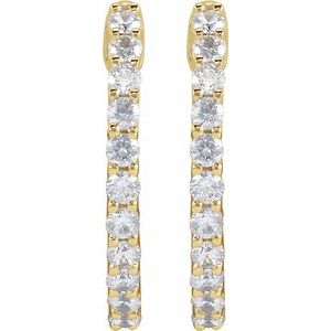 14K Yellow 3/4 CTW Lab-Grown Diamond Inside-Outside Hinged 17.2 mm Hoop Earrings-Round-17.2 Mm