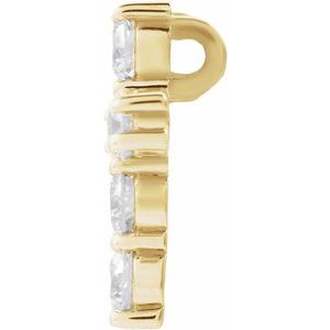 14K Yellow 1/2 CTW Natural Diamond Cross Pendant-Natural Diamond-2.8Mm :: 1/2 Ctw