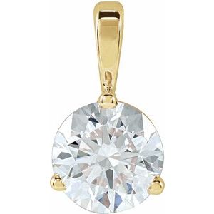 14K Yellow 3/4 CT Lab-Grown Diamond Pendant-Lab-Grown Diamond-6Mm :: 3/4 Ct