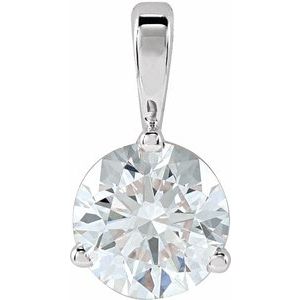 14K White 3/4 CT Lab-Grown Diamond Pendant-Lab-Grown Diamond-6Mm :: 3/4 Ct