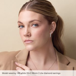 14K White Inside-Outside 19.3 mm Hoop Earring Mountings-Round-19.3 Mm