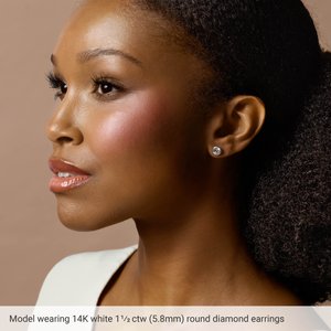 14K White 1 1/2 CTW Lab-Grown Diamond Cocktail-Style Earrings-Pair-5.8Mm :: 1 1/2 Ctw