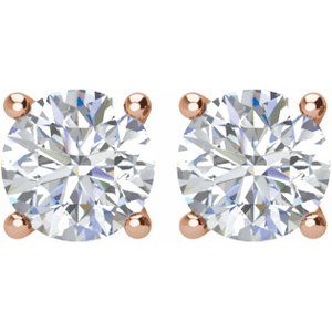14K Rose 1 CTW Natural Diamond Earrings-Pair-5Mm :: 1 Ctw