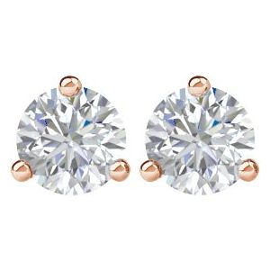 14K Rose 2 CTW Natural Diamond Stud Earrings-Pair-6.3Mm :: 2 Ctw