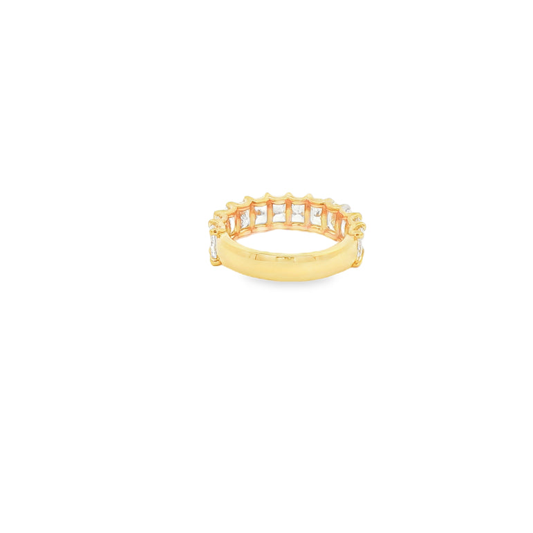 3.25Ct Radiant Cut Diamond Eternity Band in Yellow Gold