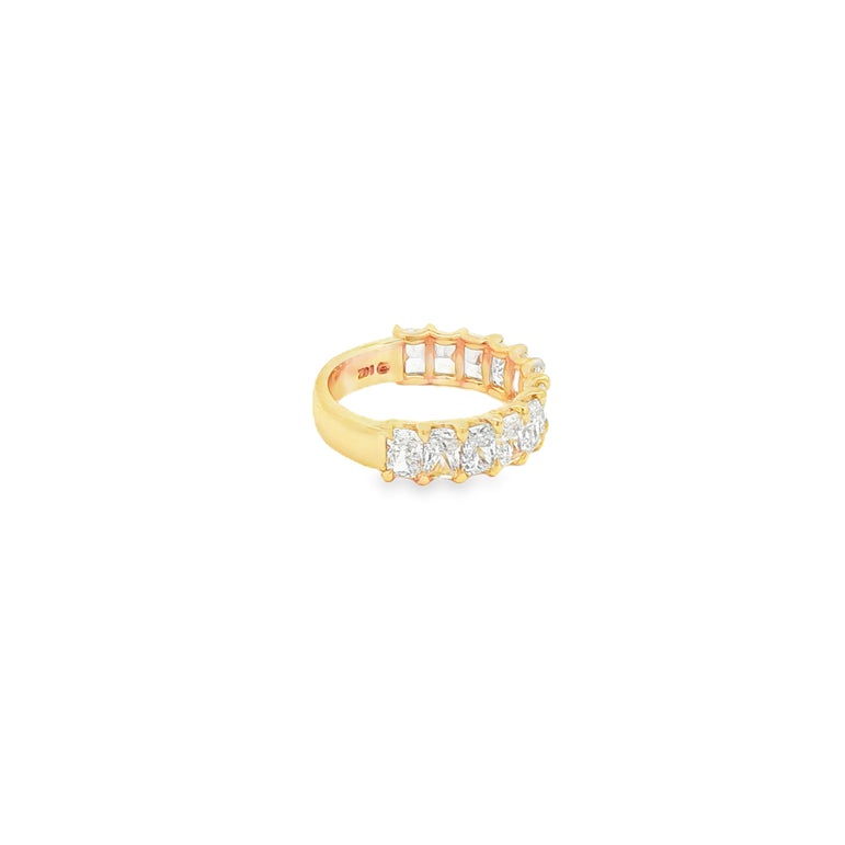 3.25Ct Radiant Cut Diamond Eternity Band in Yellow Gold