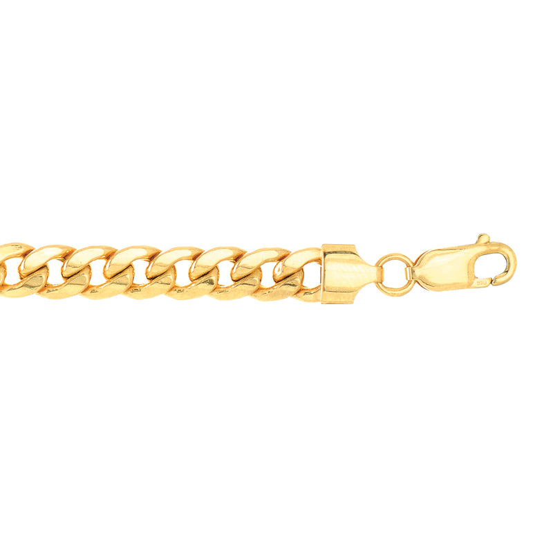 10K Gold 7mm Semi-Solid Miami Cuban-Yellow | Lobster