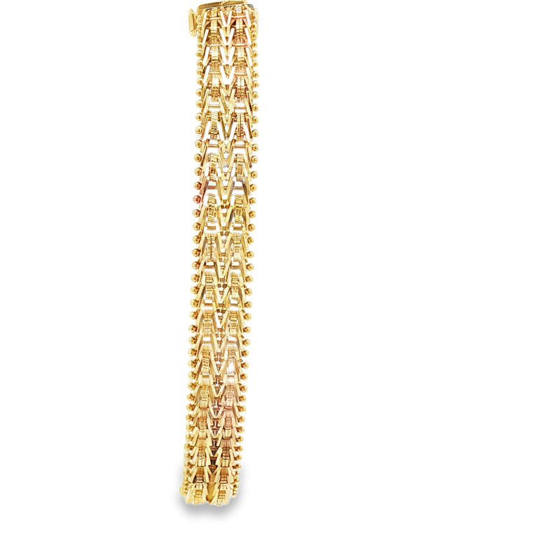 Polished 14kt Yellow Gold Multi Link Chain Bracelet