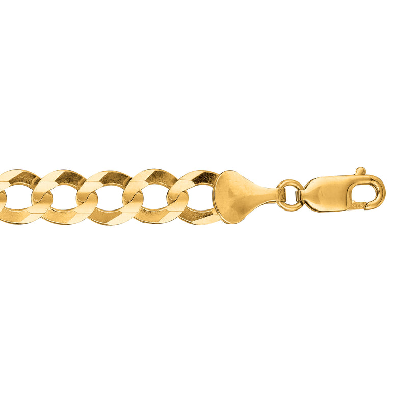 10K Gold 8.2mm Comfort Curb Chain -Yellow | Lobster