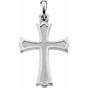 Sterling Silver 27x16 mm Cross Pendant-Polished