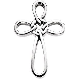 Sterling Silver 34.25x24 mm Cross Pendant-Polished
