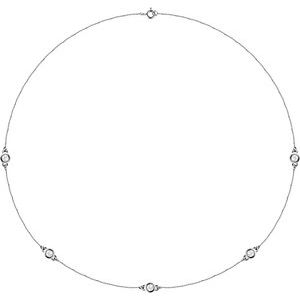 14K White 3/4 CTW Lab-Grown Diamond 5-Station 18" Necklace-3.5Mm :: 3/4 Ctw-Si1-Si2, G-H