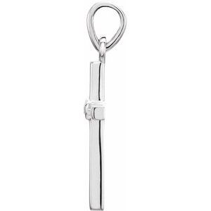 14K White .01 CT Natural Diamond Cross Pendant-Natural Diamond-1.3Mm :: 0.01 Ct