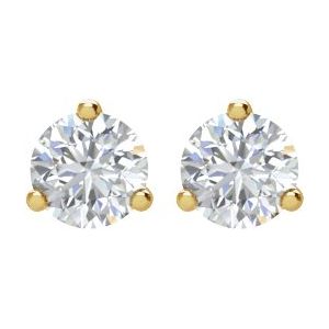 14K Yellow 2 CTW Natural Diamond Stud Earrings-Pair-6.3Mm :: 2 Ctw