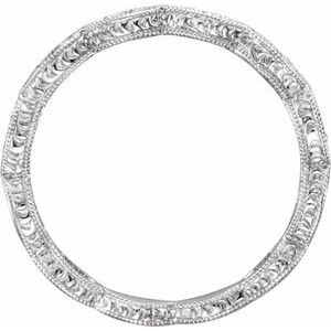 14K White Natural Blue Sapphire Anniversary Band Size 7-Round