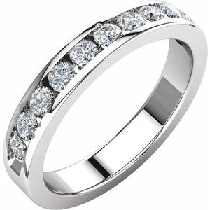 14K White 1/2 CTW Natural Diamond Anniversary Band-Round