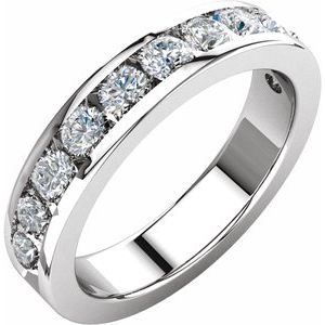 14K White 1 CTW Natural Diamond Anniversary Band-Round