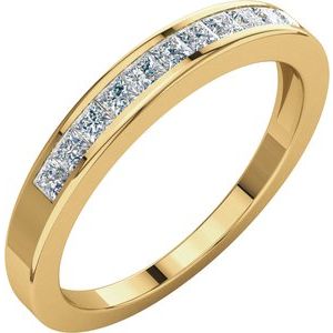 14K Yellow 1/3 CTW Natural Diamond Anniversary Band-Square