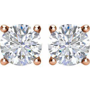 14K Rose 1/3 CTW Natural Diamond Earrings-Pair-3.4Mm :: 1/3 Ctw
