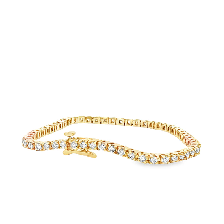 Classic Round 2.5cttw Brilliant natural Diamond Tennis Bracelet in 14k Yellow Gold