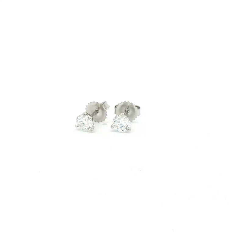 White Gold Stud Earrings with Brilliant Cut Diamonds