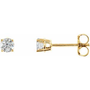 14K Yellow 1/3 CTW Natural Diamond Earrings-Pair-3.4Mm :: 1/3 Ctw