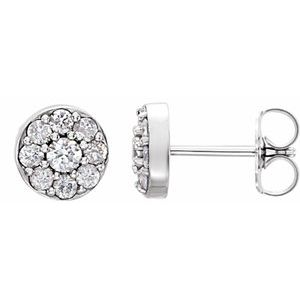 14K White 3/8 CTW Lab-Grown Diamond Earrings-2.7 Mm-14K White