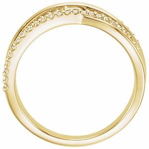 14K Yellow 1/5 CTW Lab-Grown Diamond Criss-Cross Ring-Round-1.1 Mm