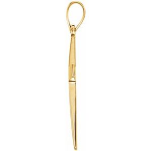 18K Yellow Gold-Plated Sterling Silver Cross Pendant-Polished