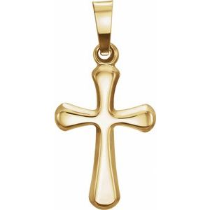 14K Yellow 16x11 mm Cross Pendant-Polished