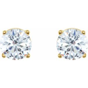 14K Yellow 2 CTW Natural Diamond Earrings-Pair-6.3Mm :: 2 Ctw