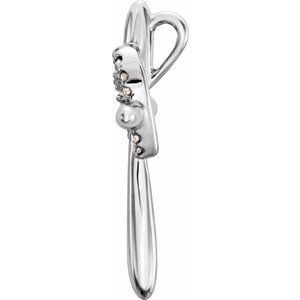 14K White .04 CTW Natural Diamond Heart & Cross Pendant-Natural Diamond-.8Mm :: 0.04 Ctw