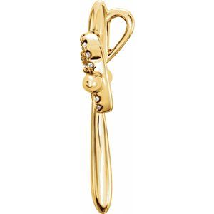 14K Yellow .04 CTW Natural Diamond Heart & Cross Pendant-Natural Diamond-.8Mm :: 0.04 Ctw