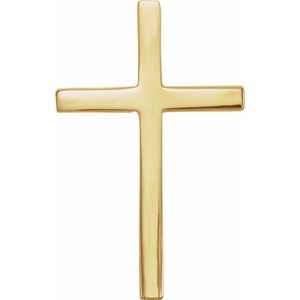 14K Yellow 17.4x11.1 mm Cross Pendant-Polished