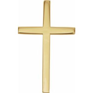 14K Yellow 25.7x15.7 mm Cross Pendant-Polished