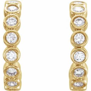 14K Yellow 1/4 CTW Natural Diamond 11.1 mm Hoop Earrings-Round-11.1 Mm