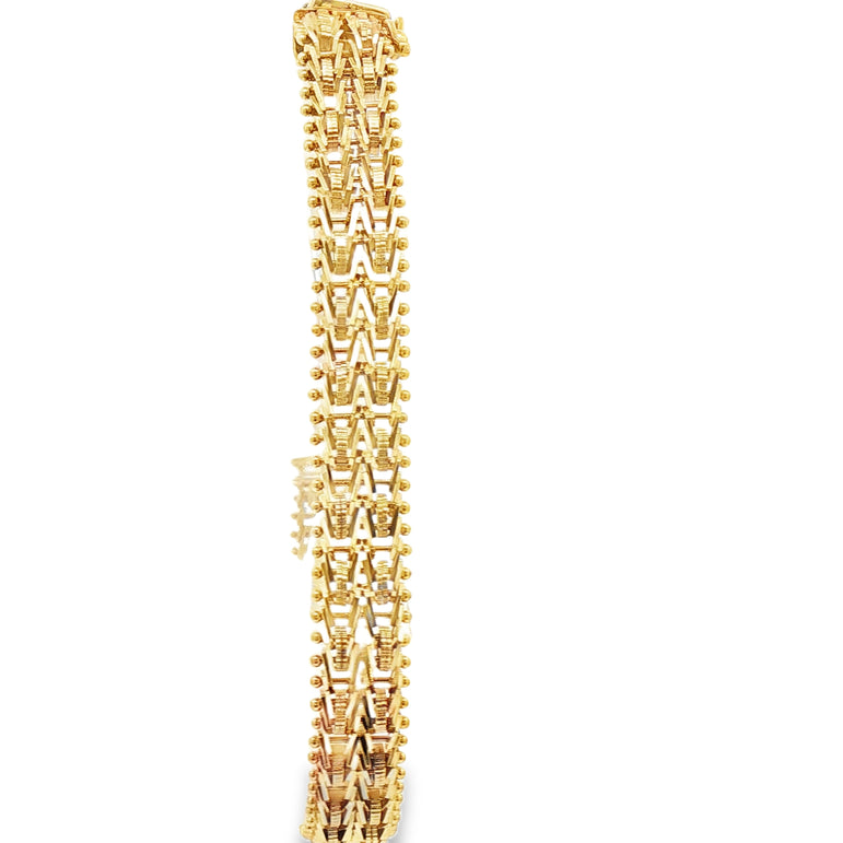 Polished 14kt Yellow Gold Multi Link Chain Bracelet