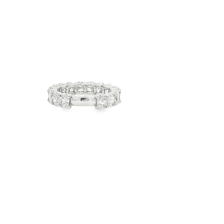 Oval Brilliant Cut Diamond Eternity Ring in White Gold