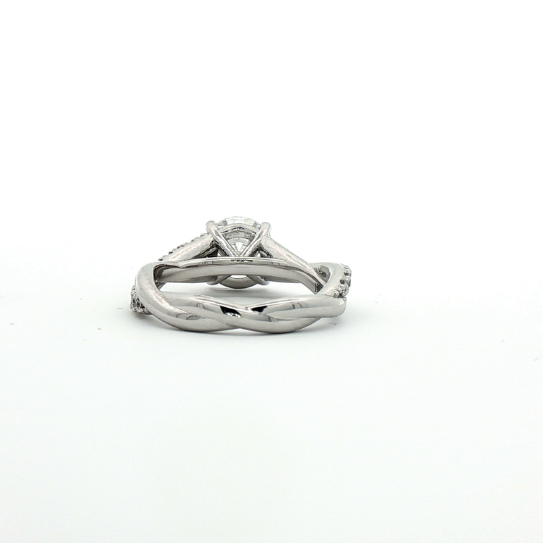 2 carat White Gold twisted shank Diamond Ring