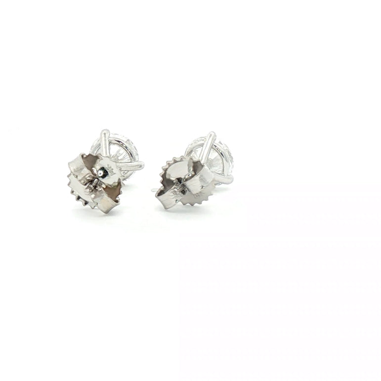 Brilliant Round Diamond Stud Earrings in White Gold