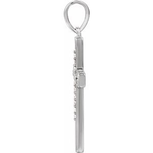 14K White .07 CTW Natural Diamond Cross Pendant-Natural Diamond-1.1Mm :: 0.07 Ctw