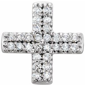 14K White .07 CTW Natural Diamond Cross Pendant-Natural Diamond-.0025Mm :: 0.07 Ctw