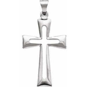 Sterling Silver 31.5x18 mm Cross Pendant-Polished