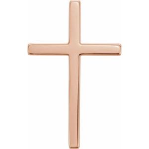 14K Rose 17.4x11.1 mm Cross Pendant-Polished
