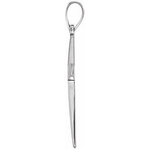 10K White Cross Pendant-Polished